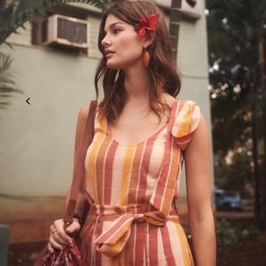 Sézane Rio top maxi saffron tiles NWOT US 6 FR 38 S M